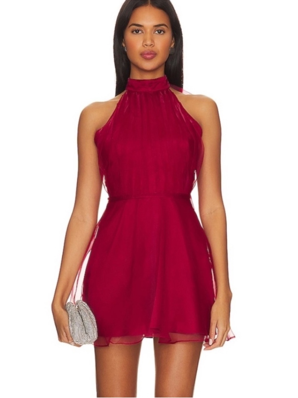 Lovers & Friends Heartbreaker Red Tulle Mini Dress Women’s XL - Picture 2 of 8